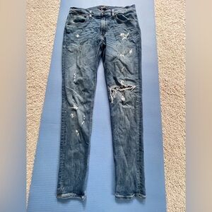 Men's Hudson "Zack" Distressed Blue Jeans - Size 32